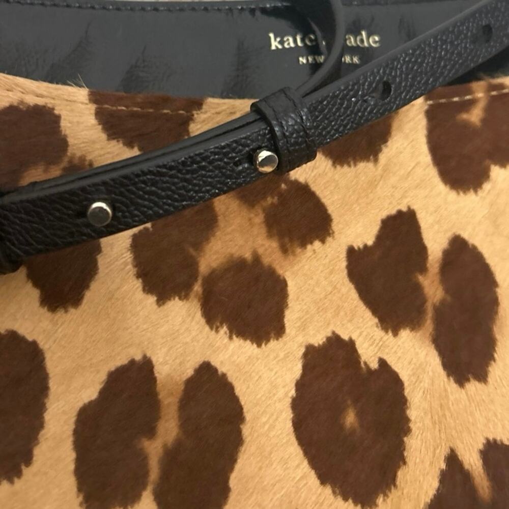 Kate Spade New York Margaux Medium Calf Hair Leather Leopard Print Crossbody - Picture 14 of 16